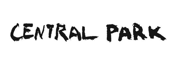 Handschrift des Wortes Central Park im Grunge-Stil auf weißem Hintergrund - Vektor, Bild
