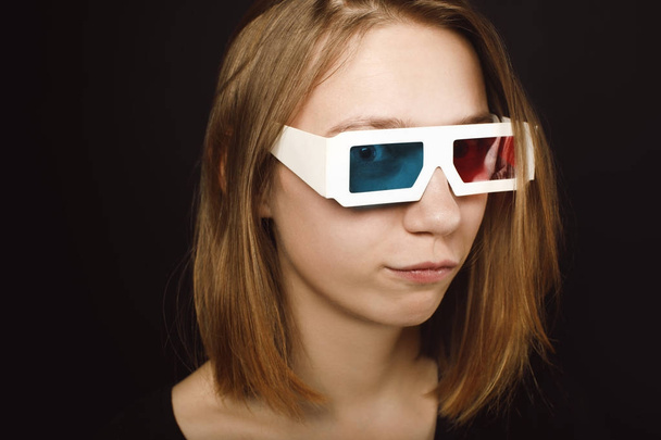 woman in 3d glasses - Photo, image