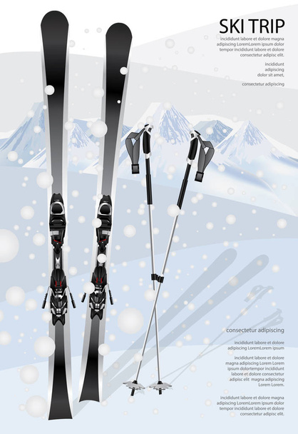 Εικονογράφηση διάνυσμα πρότυπο αφίσα σκι - Διάνυσμα, εικόνα