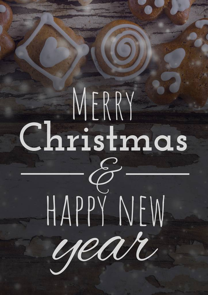 merry Christmas and happy new year text - Φωτογραφία, εικόνα