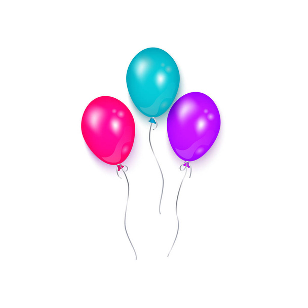 Parlak balon, doğum günü parti dekorasyon öğesi - Vektör, Görsel