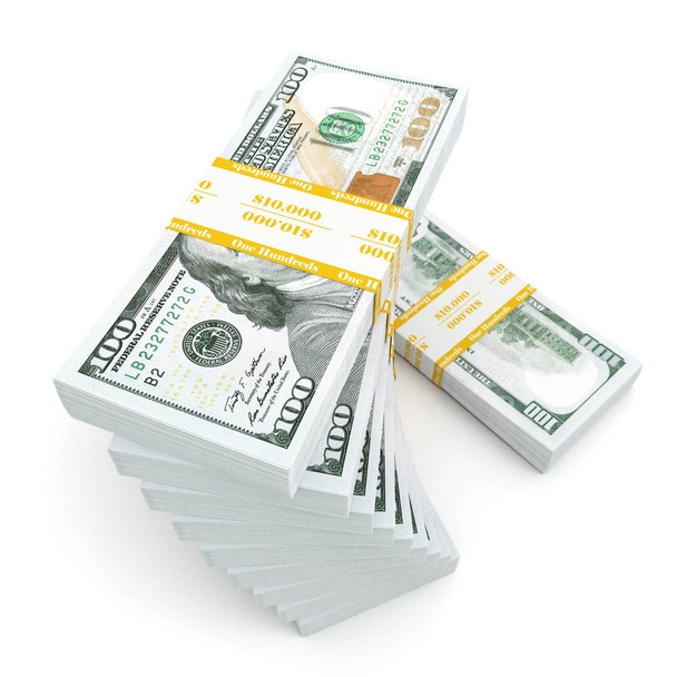 3d rendering lots of packs of US dollars - Foto, imagen
