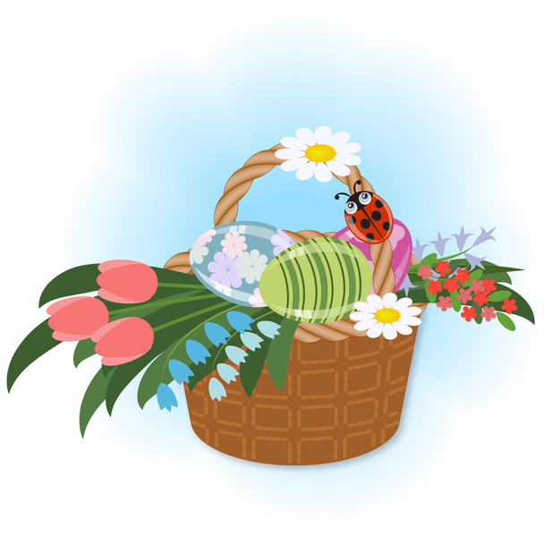 Easter basket - Vektor, obrázek