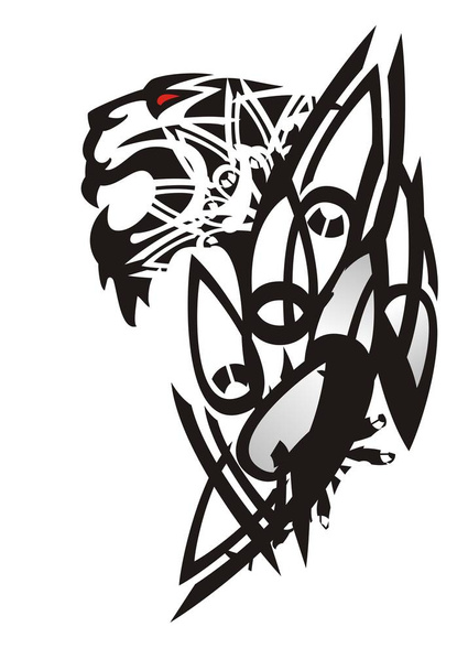 Patrón de cabeza de tigre tribal
 - Vector, Imagen