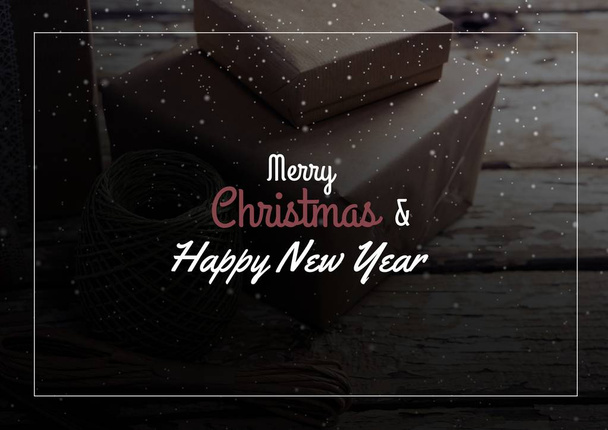 merry Christmas and happy new year text  - Φωτογραφία, εικόνα