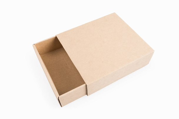 empty brown paper box isolated  - Foto, afbeelding