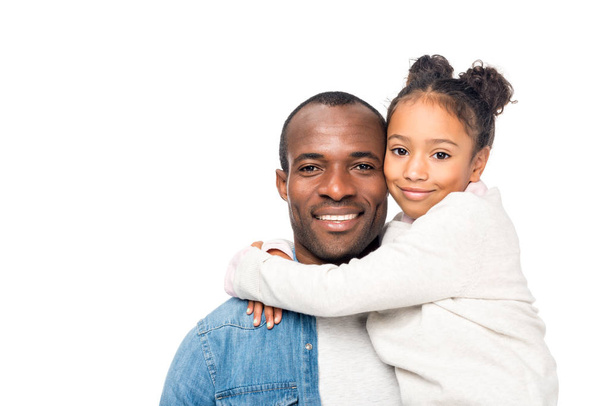 feliz pai e filha afro-americanos
 - Foto, Imagem