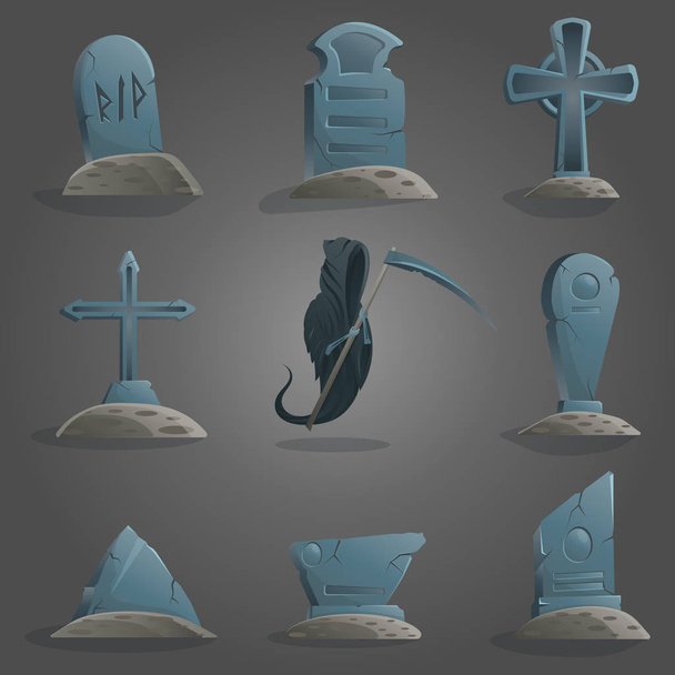 Death design concept set with cemetery and mourning - Vector, Image