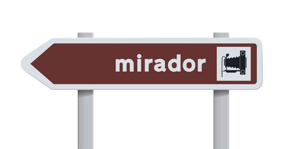 Mirador Spanish direction road sign - Vector, Image