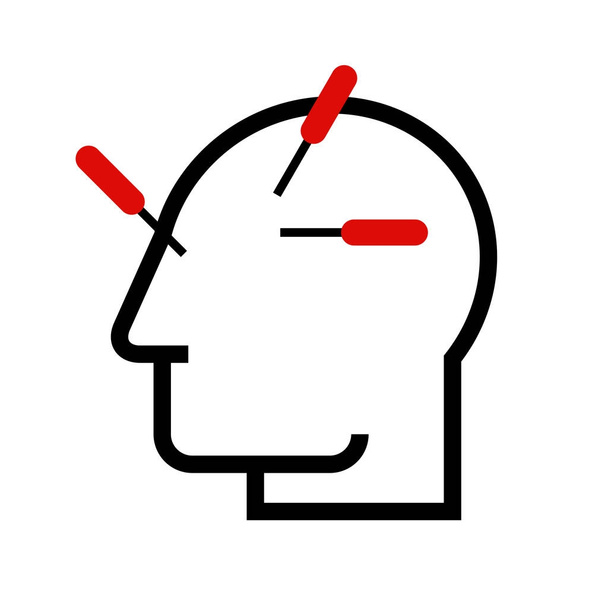 Kopf-Akupunktur - Vektorillustration - Vektor, Bild