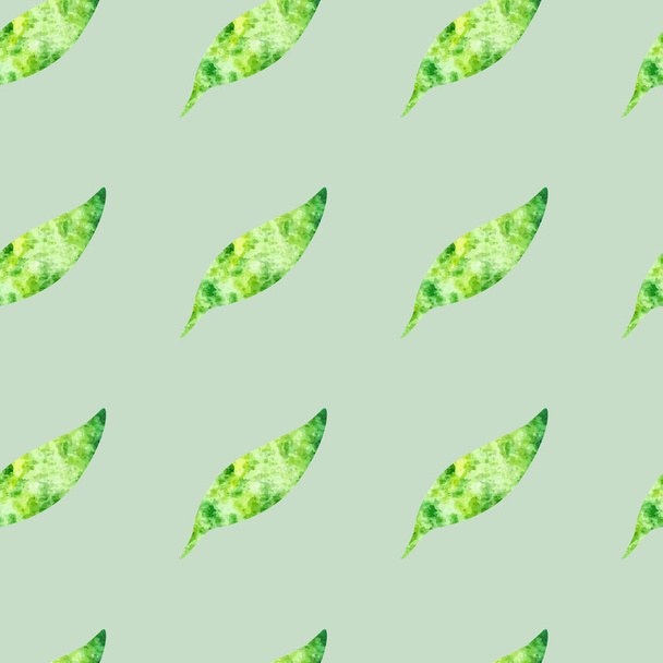 Colorful seamless pattern with green leaves - Вектор,изображение