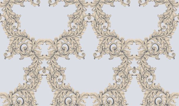 Baroque pattern background. Ornament Decor for invitation, wedding, greeting cards. Vector illustrations - Vector, Image