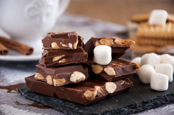 Chocolate, marshmallow and cookies. - Photo, Image