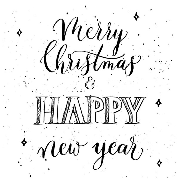 Merry Christmas and Happy new year -  calligraphy and lettering  - Vektor, Bild