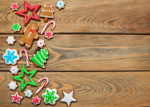 Karácsonyi gyömbér és a méz színes cookie-k - Fotó, kép