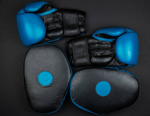 Blue boxing equipment - Foto, Imagem