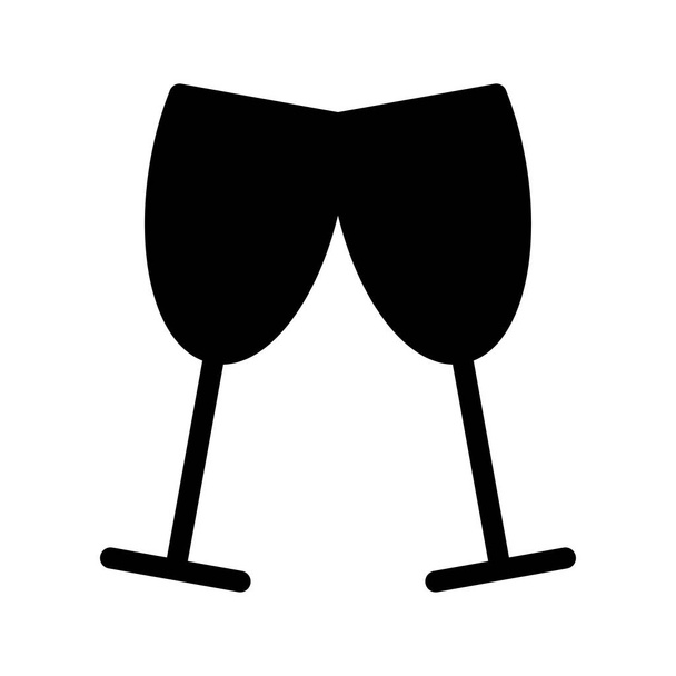 wine glasses Glyphs Vector Icon - Vector, Image