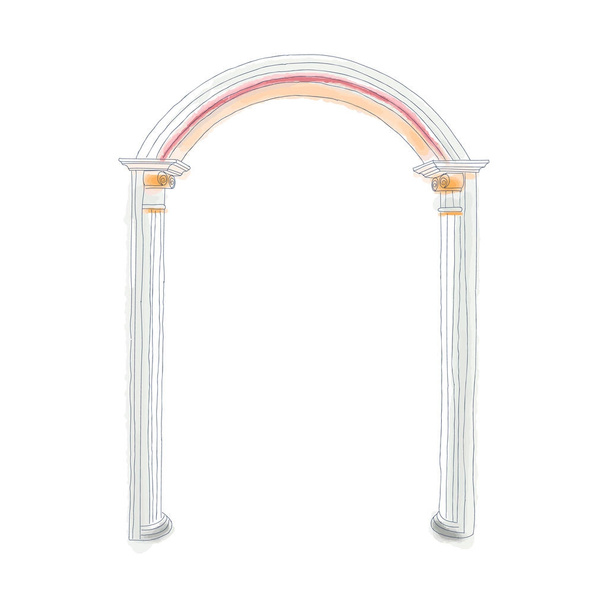 антикварні каракулі точковий арка фон Векторні ілюстрації вінтажний стиль на білому тлі
 - Вектор, зображення