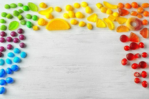 Colorful candies on light background - Zdjęcie, obraz