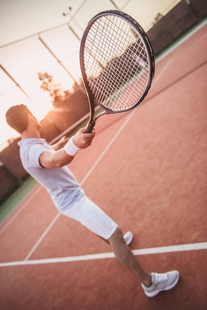 Tenis oynarken Çift - Fotoğraf, Görsel