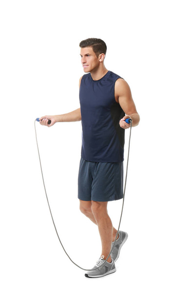 Young man with jumping rope - Foto, Imagen