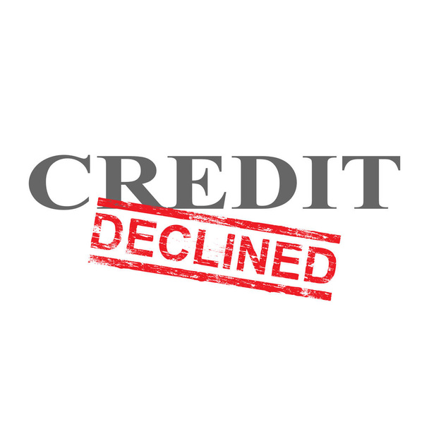 Credit Declined Word Stamp - Vector, Image