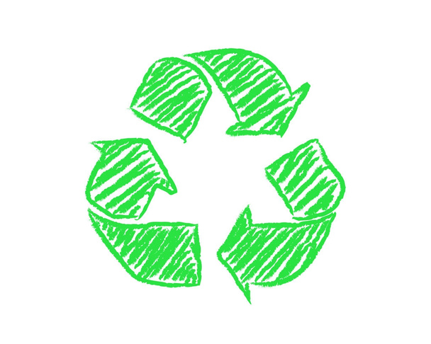 Símbolo de reciclagem desenhado à mão
 - Vetor, Imagem