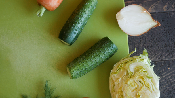 Vegetables for salad.  - Footage, Video