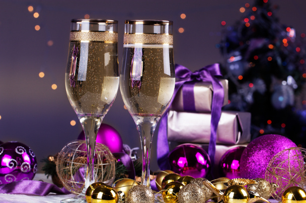 Christmas and New Year celebration with champagne. - Photo, Image