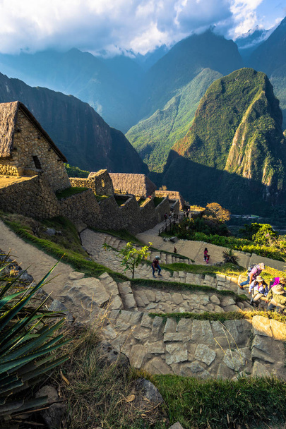 Machu Picchu, Peru - August 03, 2017: Ancient Ruins of Machu Pic - 写真・画像