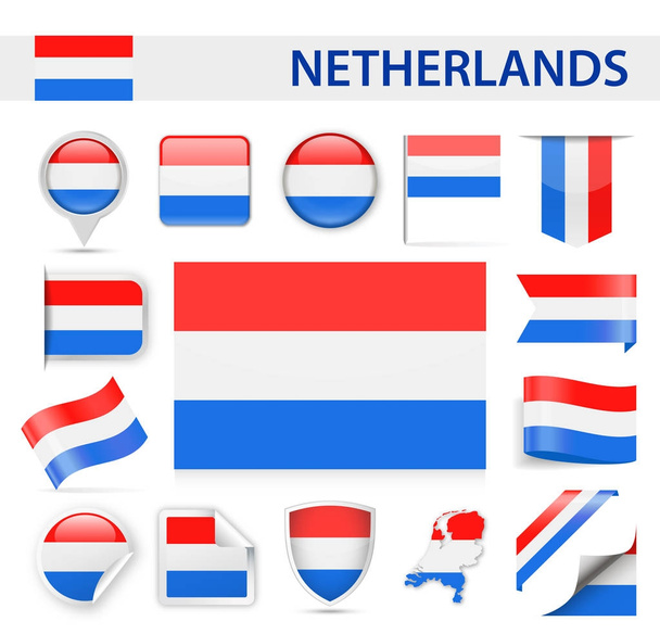 Netherlands Flag Vector Set - Vector, Image