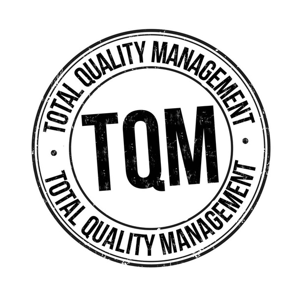 Total quality management grunge rubber stamp - Vector, Image
