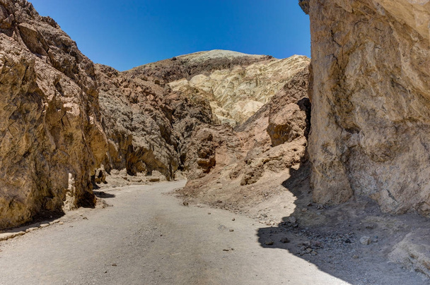 Golden Canyon with blue sky in Death Valley National Park Califo - Foto, Bild