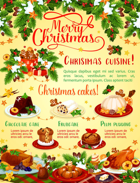 Весёлый векторный постер на рождественский ужин
 - Вектор,изображение