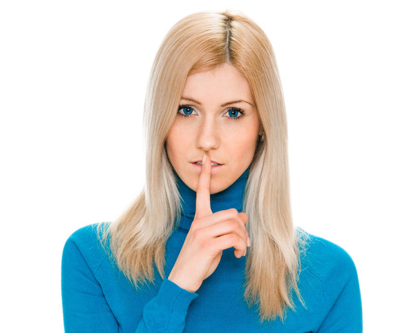 Woman shows sign of silence - Foto, Bild