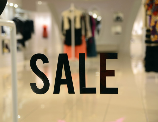 On Sale sign at the store front concept of discount shopping - Foto, Imagen