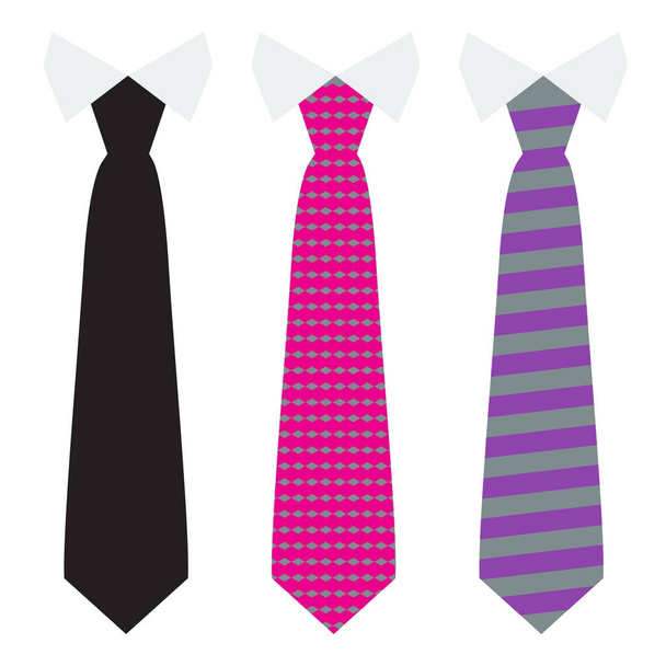 Krawaty z modnym kolorem płaski styl wektor. - Wektor, obraz