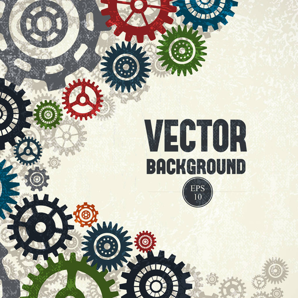 Industrial Gears Background - Vector, afbeelding