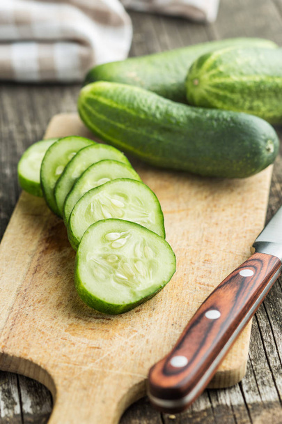 Sliced green cucumbers. - Φωτογραφία, εικόνα