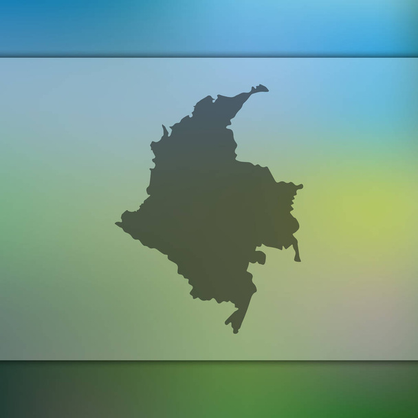 Colombia mapa. Silueta vectorial de Colombia. Fondo borroso
 - Vector, imagen