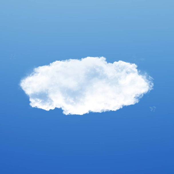 Nube aislada sobre fondo azul del cielo Ilustración 3D, sola
  - Foto, imagen