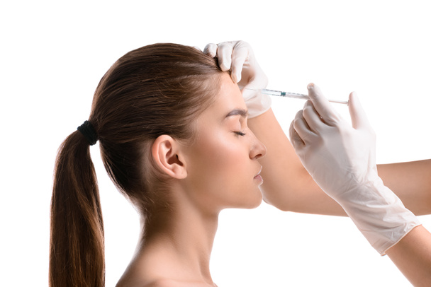  Frau bekommt Botox gespritzt - Foto, Bild
