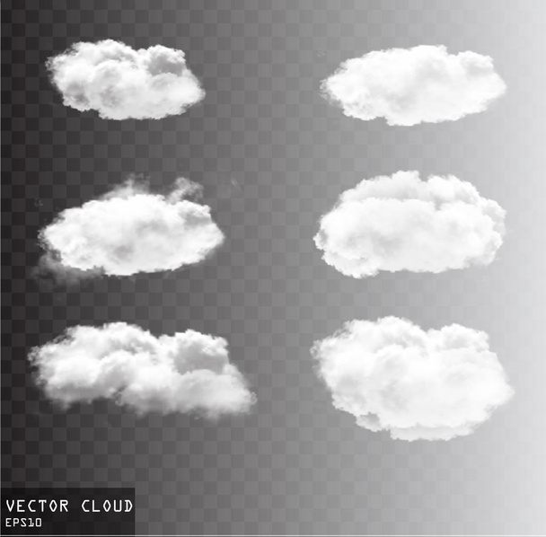 Vektorwolken über transparenter Hintergrundsammlung - Vektor, Bild
