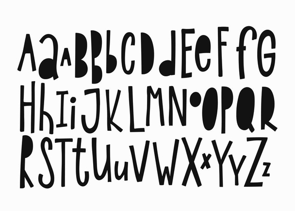 Doodle simple kids alphabet - Vetor, Imagem