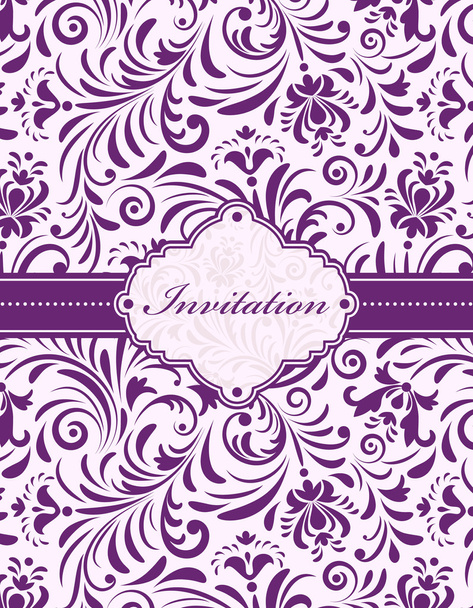 floral κάρτα πρόσκληση - Διάνυσμα, εικόνα