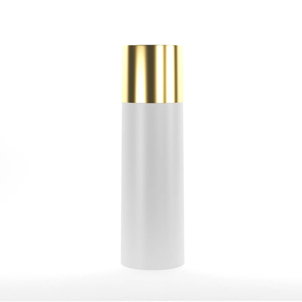 Dezodorant w sprayu perfumy makiety szablon na na białym tle, ilustracja 3d - Zdjęcie, obraz