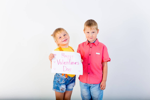 Kids Valentine day - Fotoğraf, Görsel