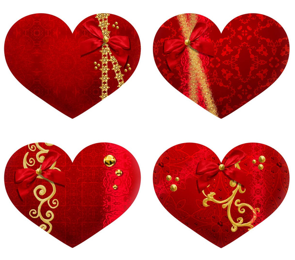 Des figures en forme de cœur. Carte de vœux, invitation, carte de visite. Amoureux de la Saint-Valentin
. - Photo, image