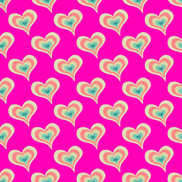 Colorful seamless pattern Valentine's Day red heart background - Vettoriali, immagini