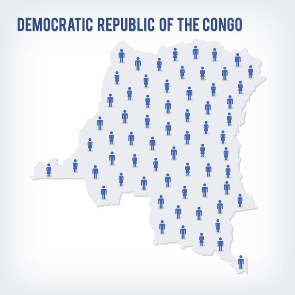 Carte du peuple vectoriel de la République démocratique du Congo. Le concept de population. Peut être utilisé pour les présentations, la publicité, l'infographie et la visualisation des statistiques
. - Vecteur, image